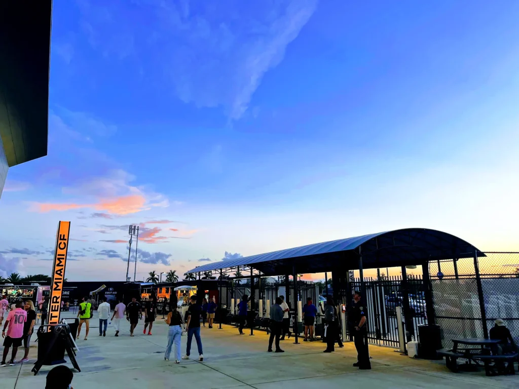 entry canopy in the evening