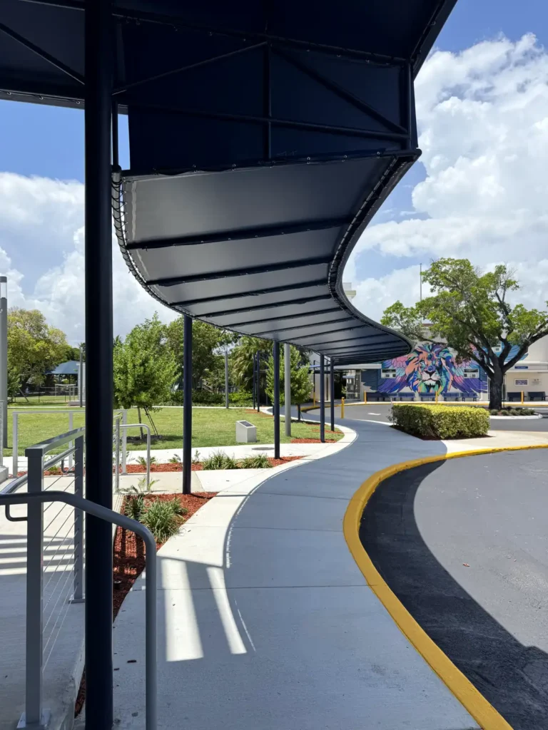 school sidewalk awning
