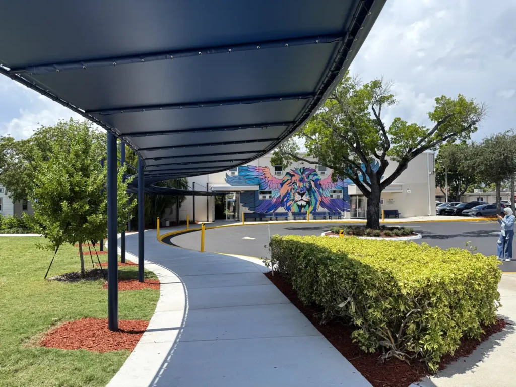 custom walkway awning