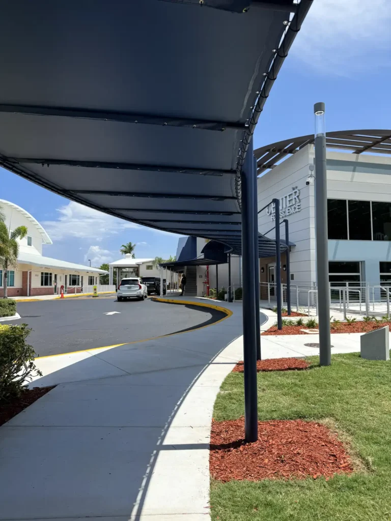 serpentine walkway awning cover