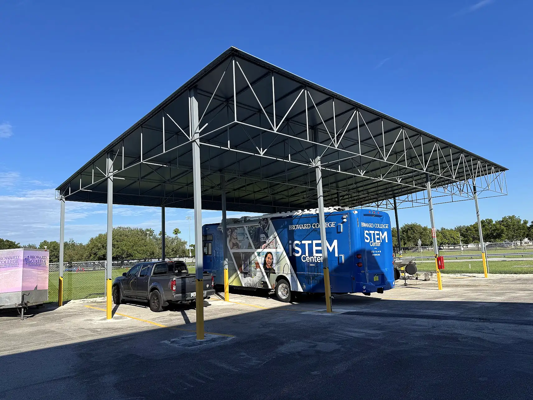 large span large clearance bus cover