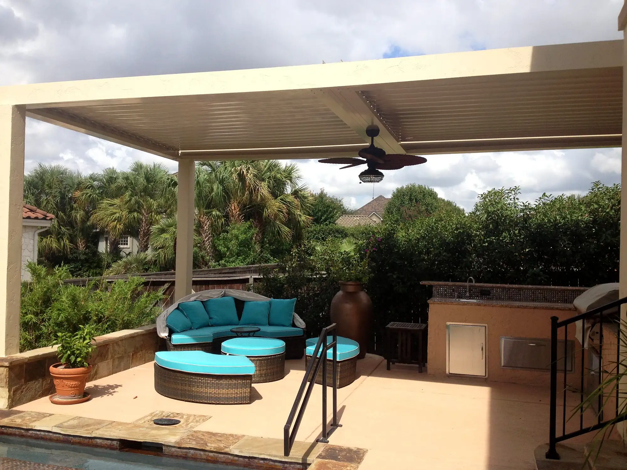 Aluminum Louver Canopy at Backyard Patio